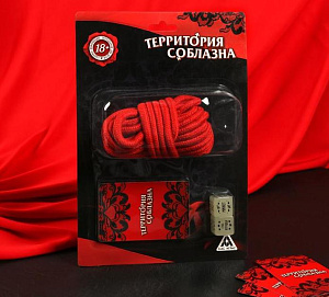 Набор для двоих «Территория соблазна» 3 в 1 (10 карт, верёвка, 2 неоновых кубика)